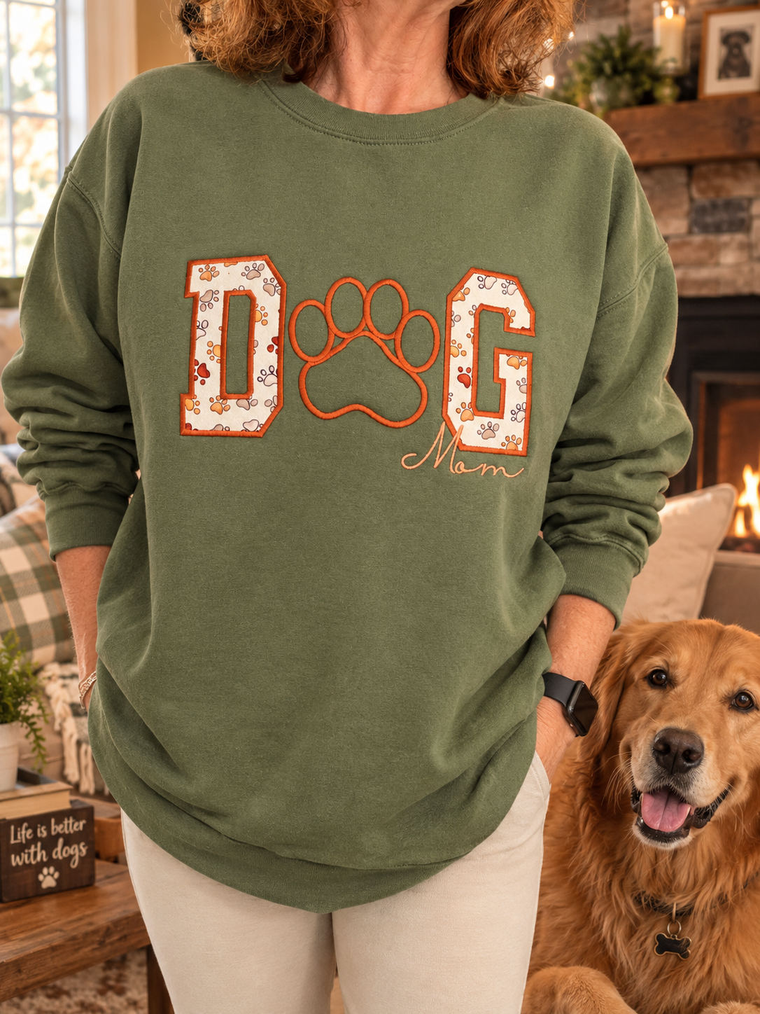 Embroidered Dog Mom Sweatshirt | Cozy Dog Shirt | Gift for Dog Lover