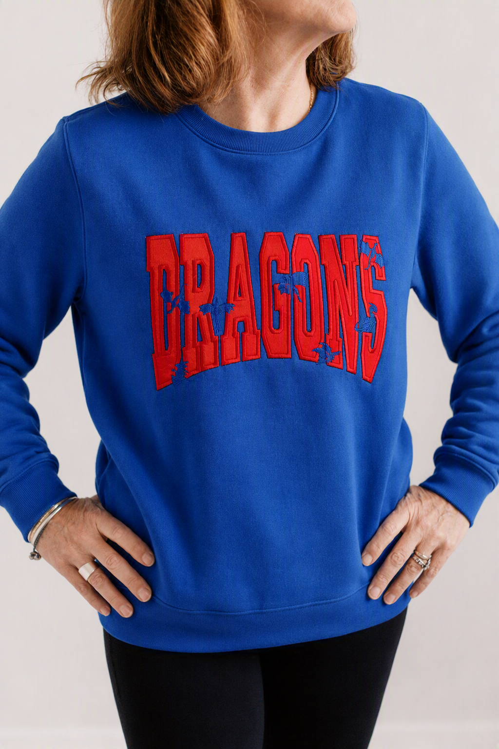 Hidden Dragons Spirit wear Top | Satin Dragons Embroidered Sweatshirt