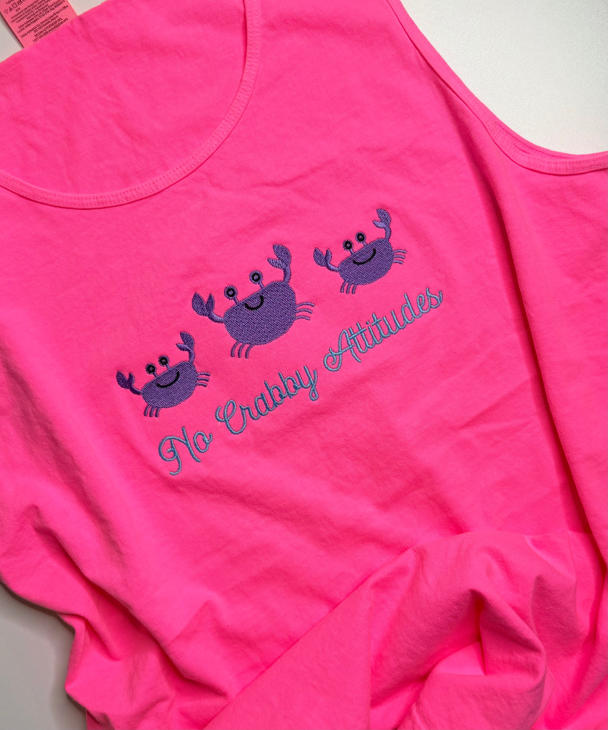 No Crabby Attitudes Bright Top | Summer Fun Shirt | Beach shirt | Pool Coverup