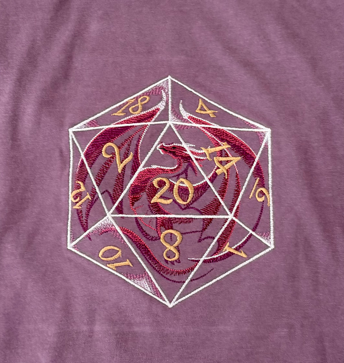 D20 Gamer Dragon Dice - Embroidered Gaming T-Shirt