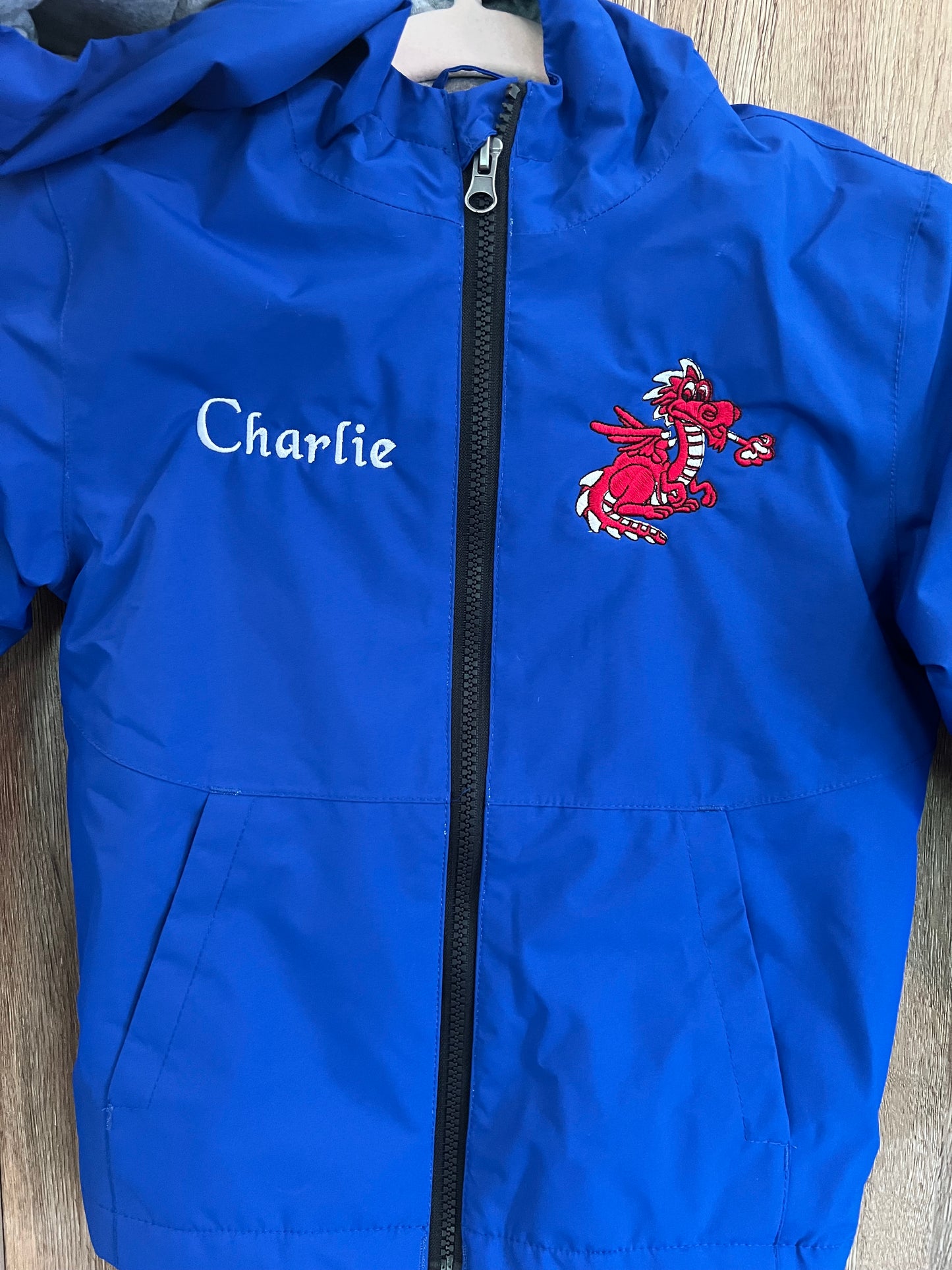 Youth Waterproof Insulated Jacket with cute dragon
