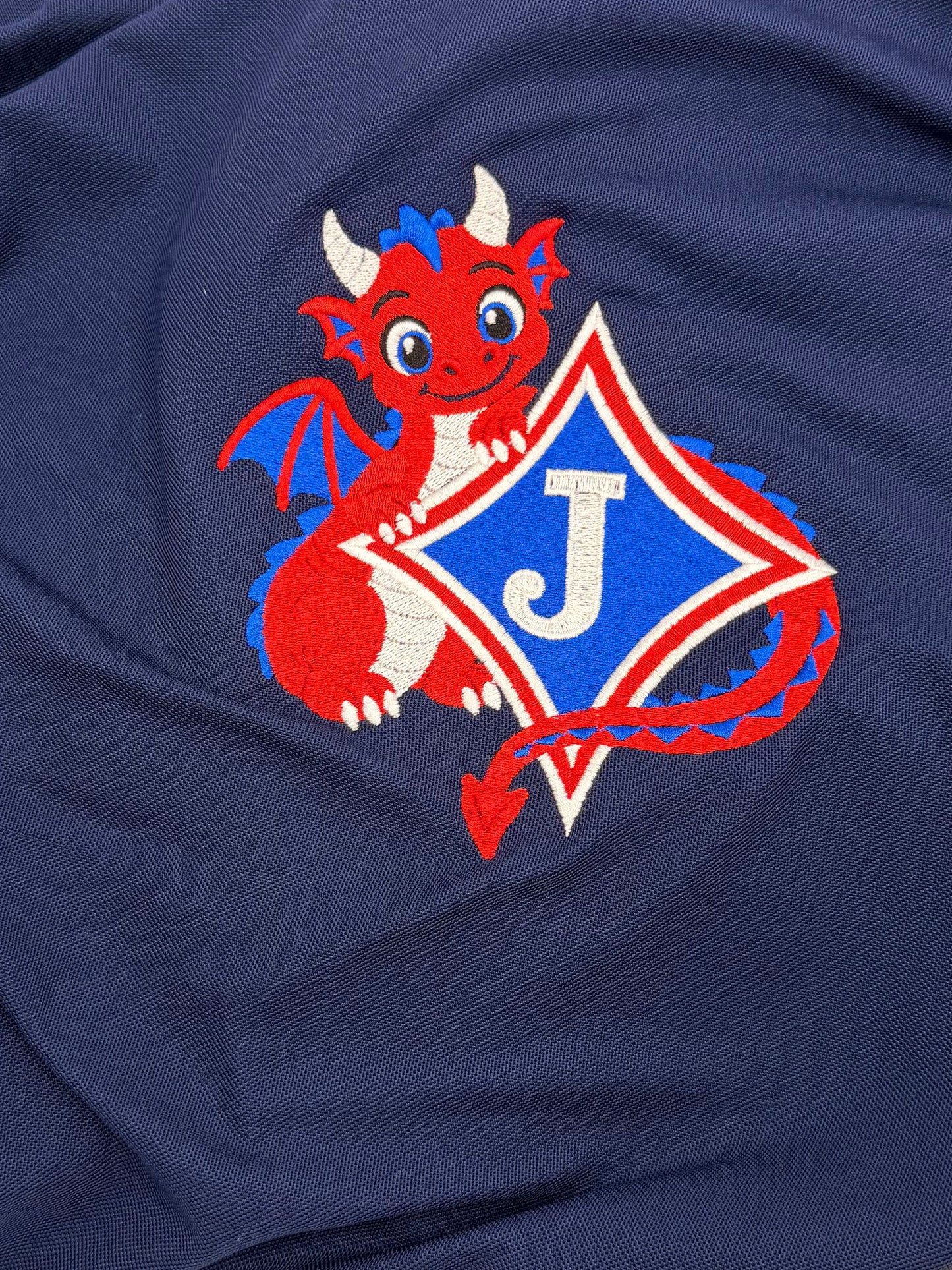 Youth Hooded Sweatshirt with Embroidered Dragon with Jefferson Logo