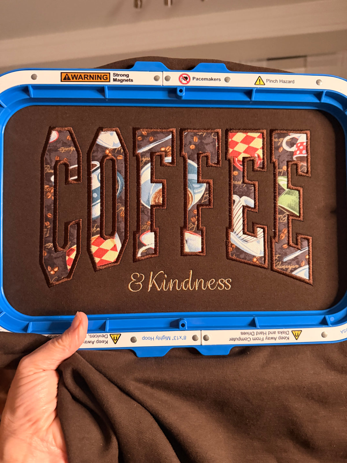 Embroidered Coffee Sweatshirt | Coffee & Kindness Shirt