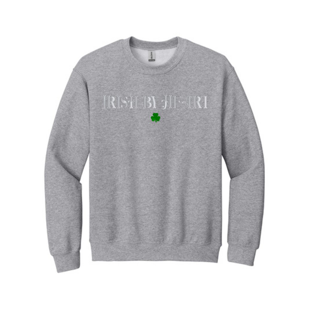Embroidered Irish By Heart Sweatshirt | St Patrick's Day Crewneck | Fun Irish Sweater | St Patty's Day Top