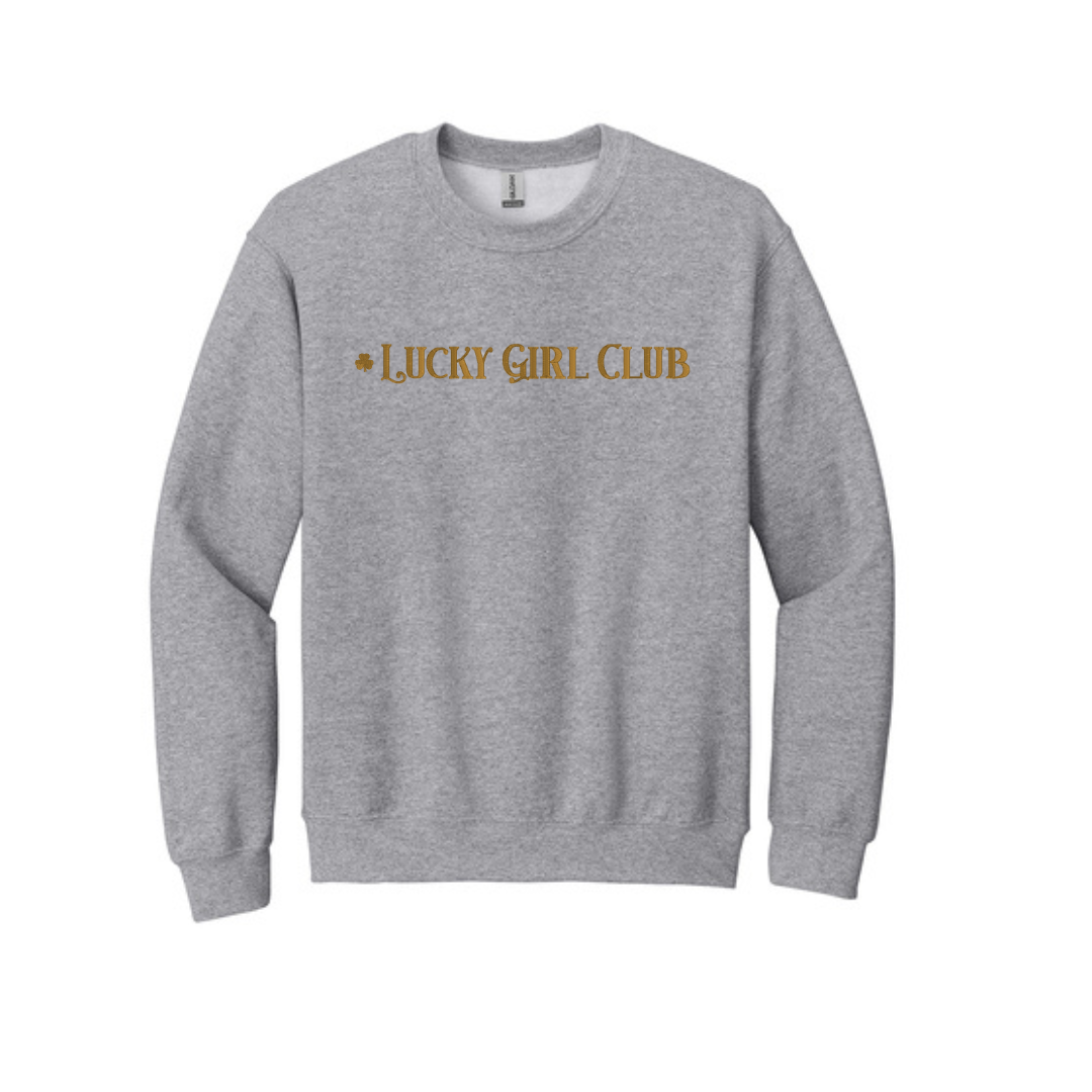 Embroidered Lucky Girl Club Sweatshirt | St Patrick's Day Crewneck