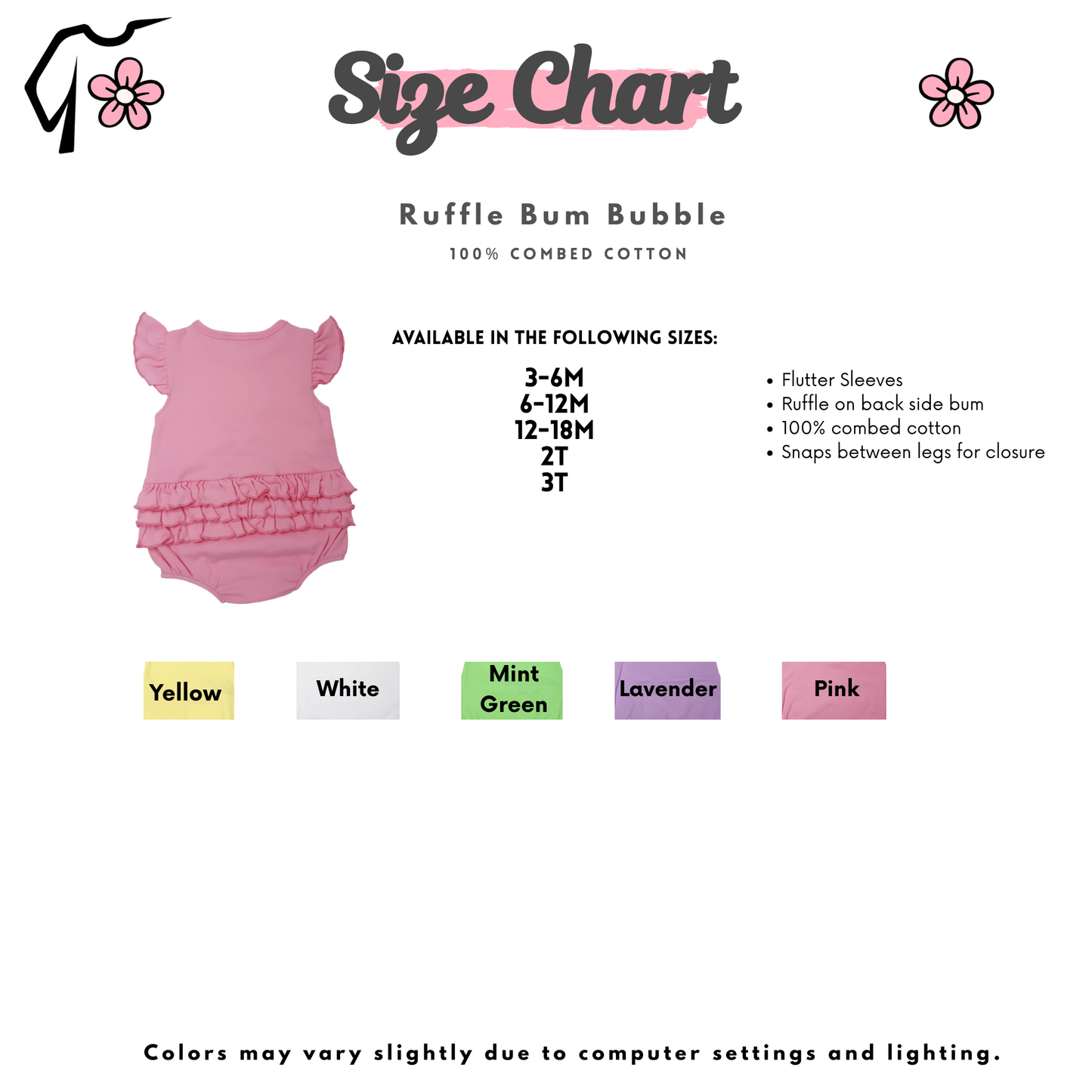 Monogram Infant/Toddler Ruffle Bum Bubble Romper