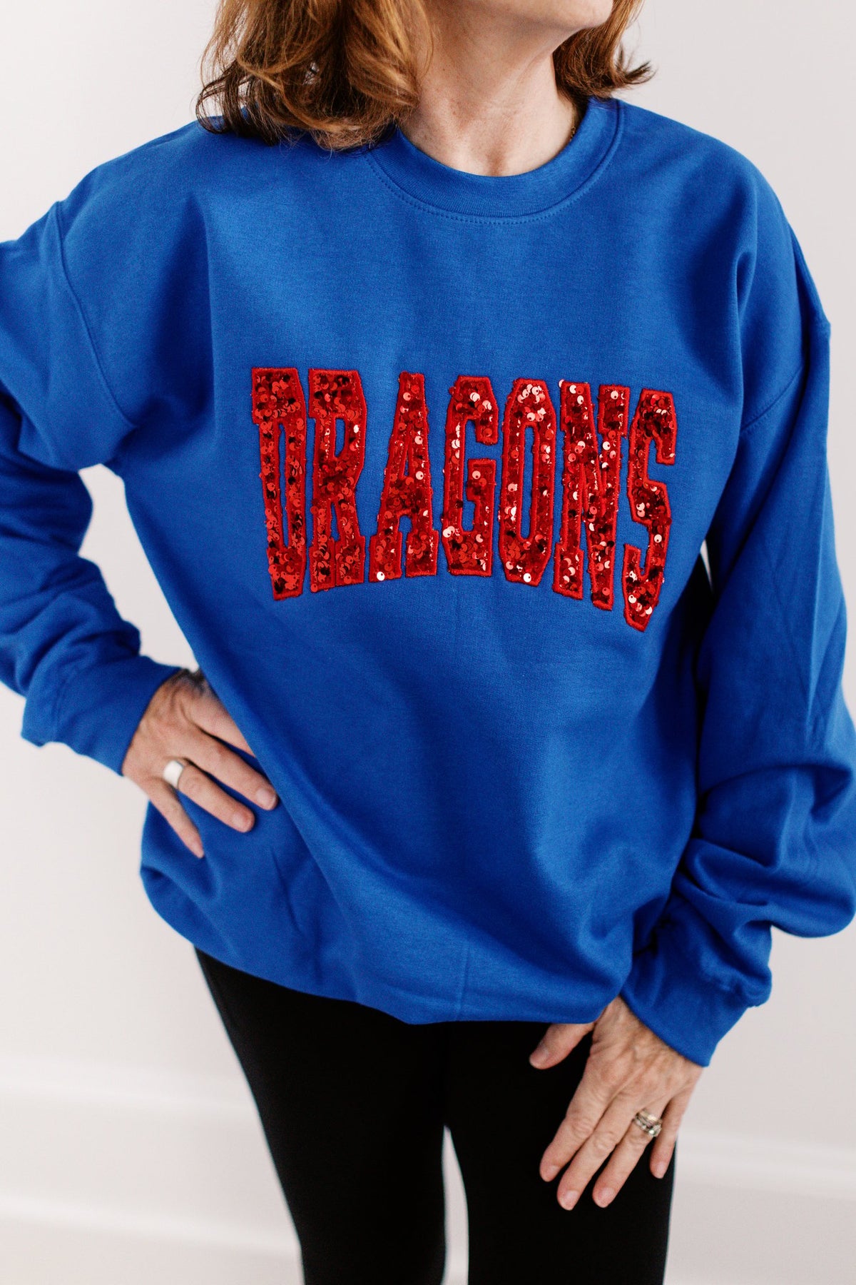 Dragons with Heavy Sequins | Dragons Embroidered Sweatshirt with Heavy Sequins