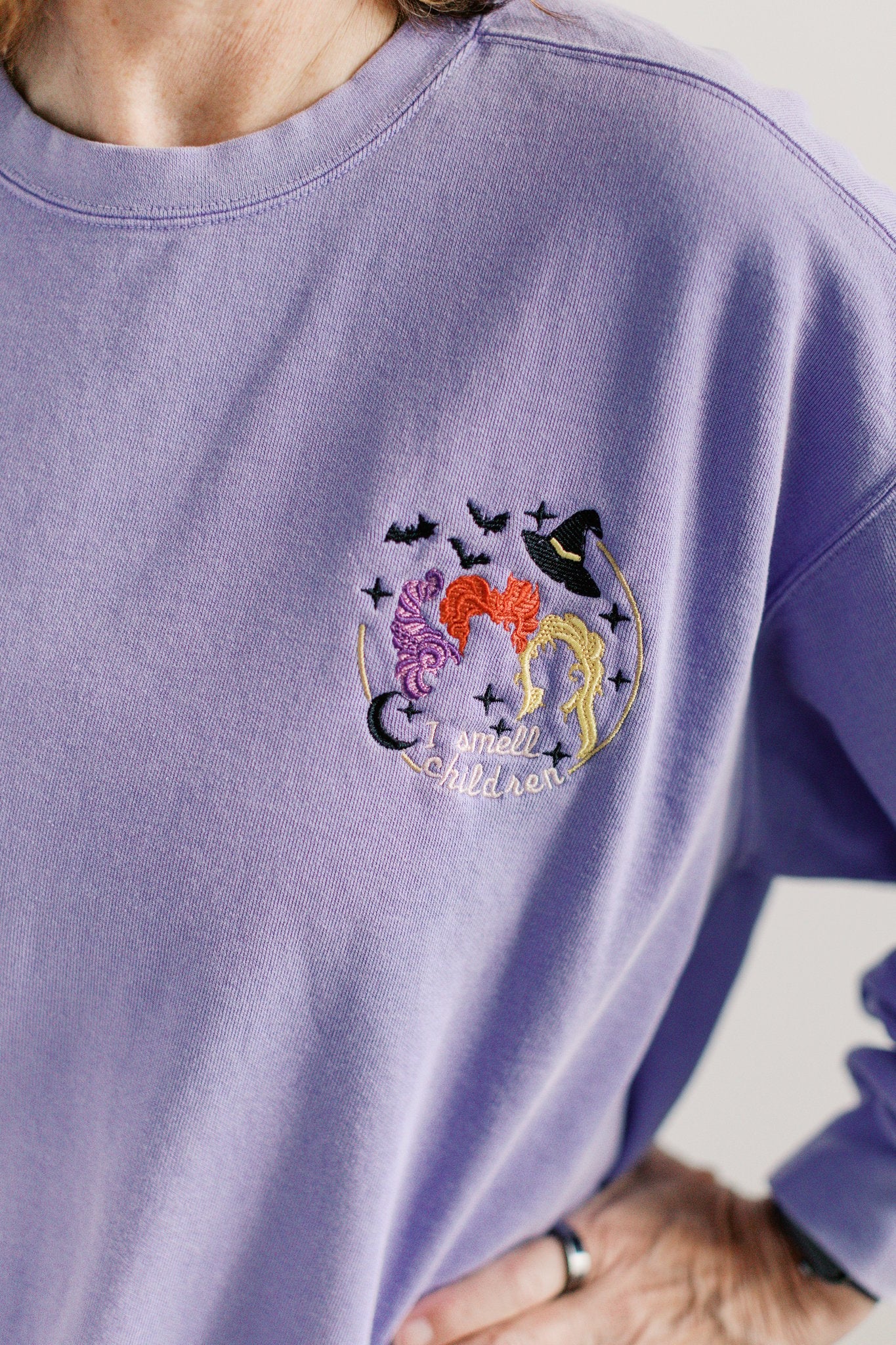 Embroidered 'I Smell Children' Halloween Sweatshirt | Fall Season Top | Embroidered Halloween Shirt