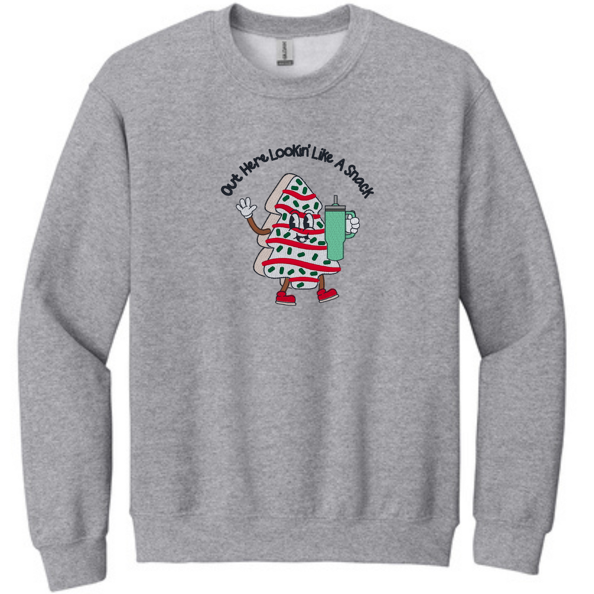 Christmas Tree Cake Lookin' Like a Snack - Crewneck Sweatshirt
