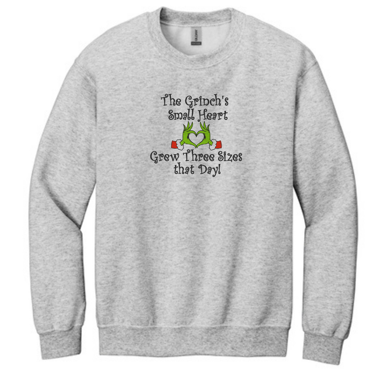 Grinch's Heart Grew Tree Sizes - Crewneck Sweatshirt