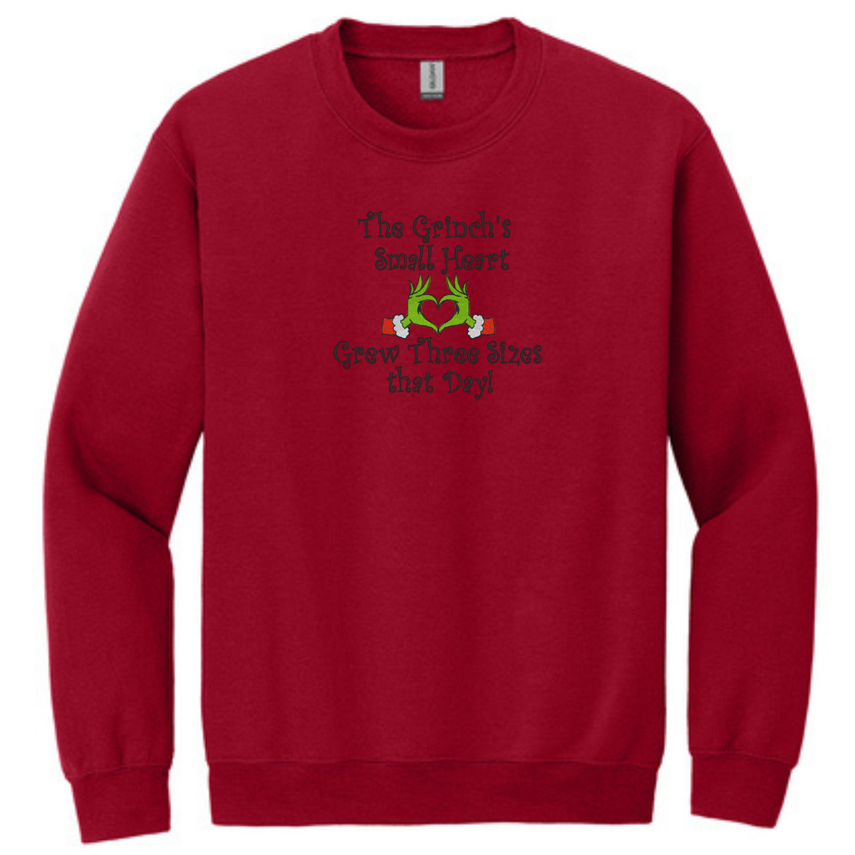Grinch's Heart Grew Tree Sizes - Crewneck Sweatshirt