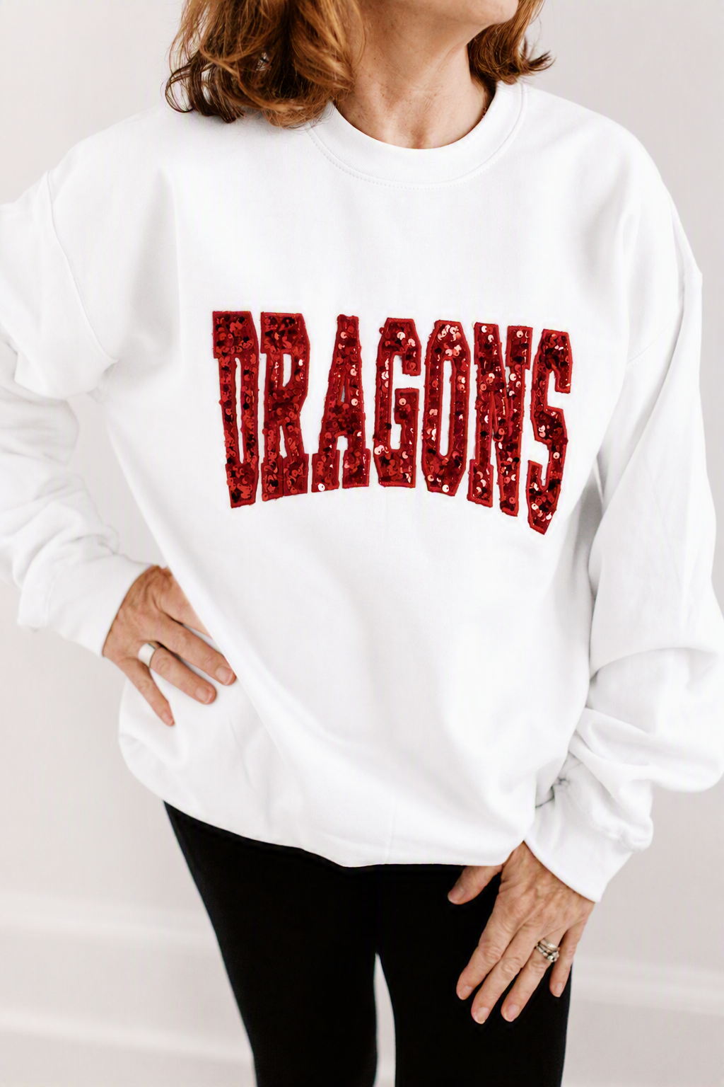 Dragons with Heavy Sequins | Dragons Embroidered Sweatshirt with Heavy Sequins