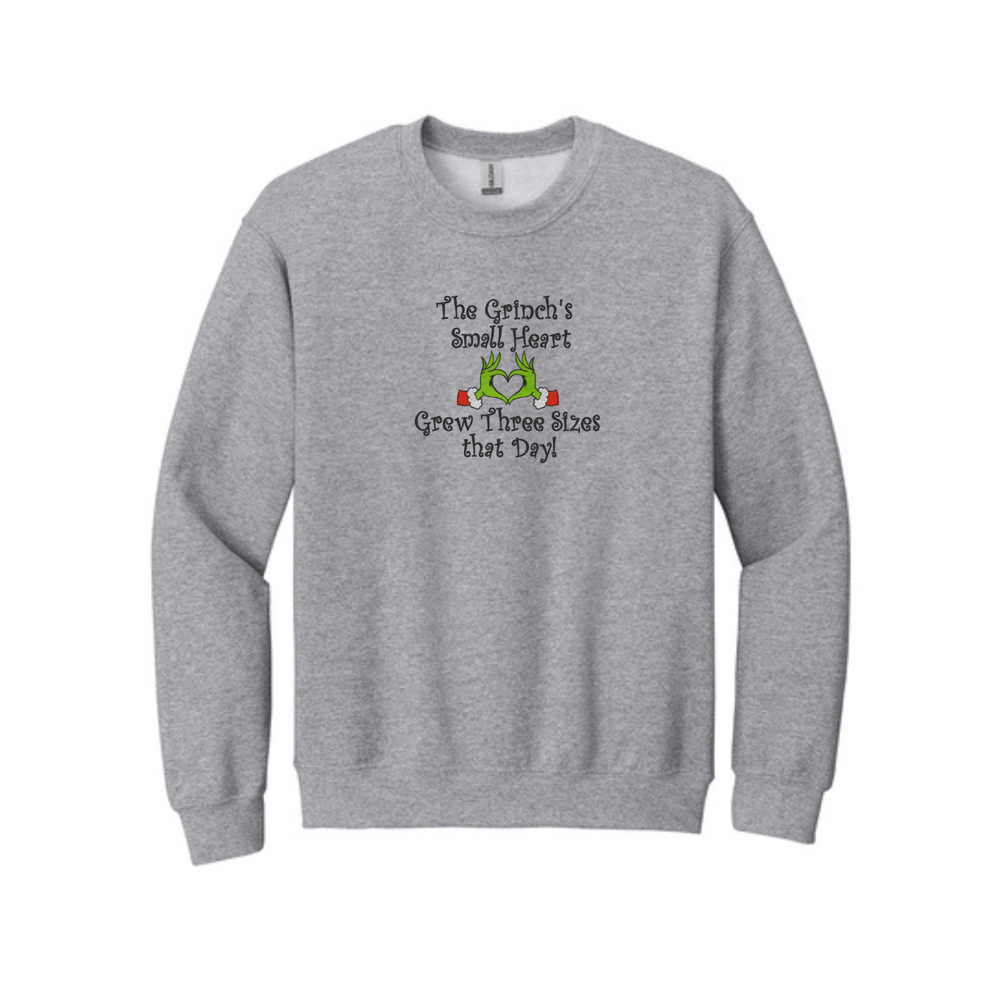 Grinch's Heart Grew Tree Sizes - Crewneck Sweatshirt