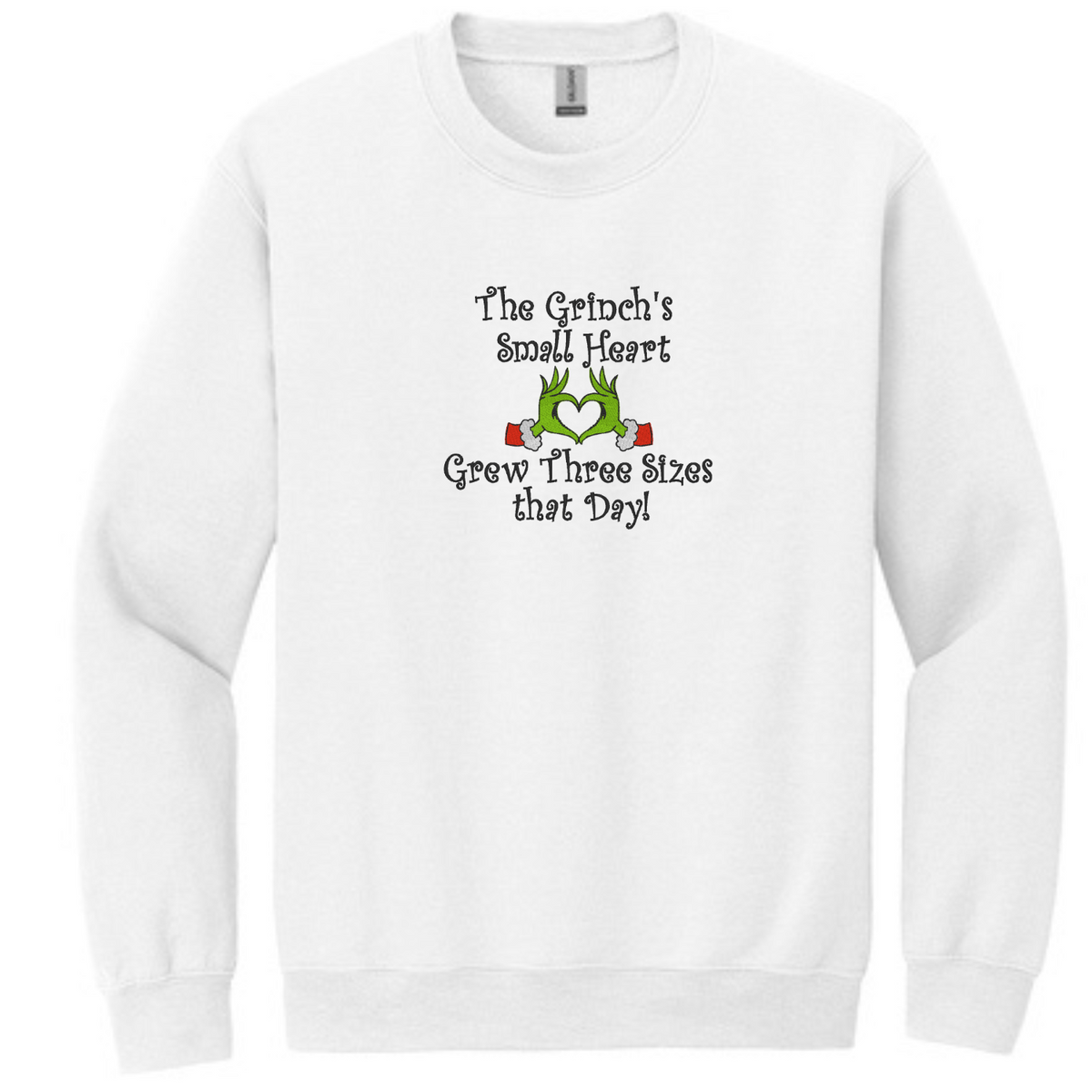 Grinch's Heart Grew Tree Sizes - Crewneck Sweatshirt