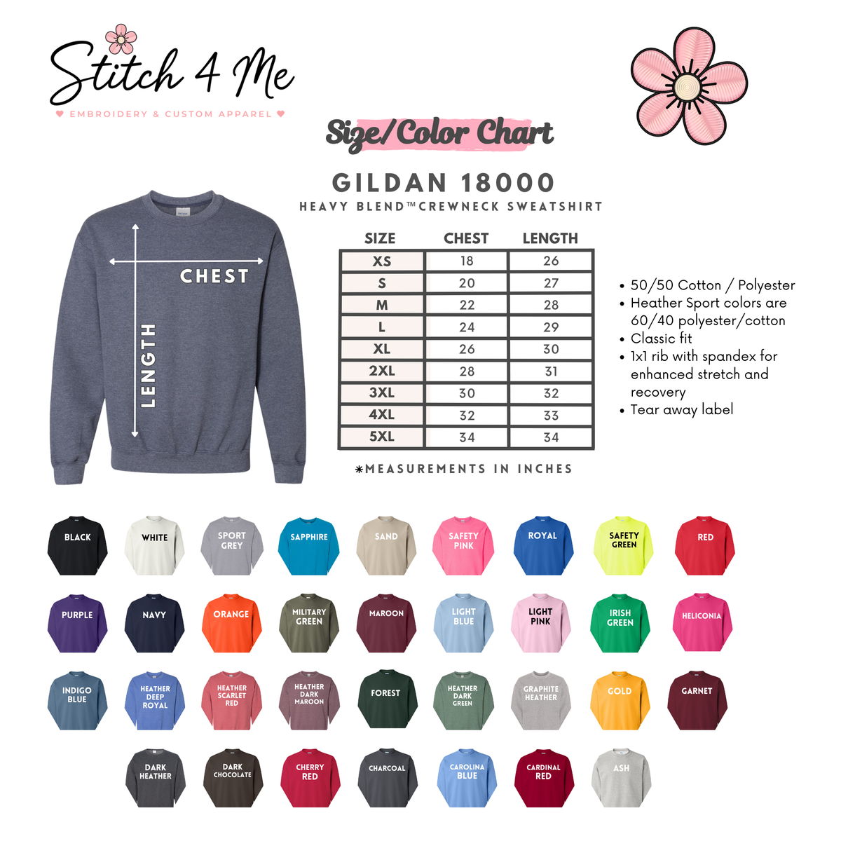 Embroidered Magnolia Mood Sweatshirt, Southern Charm Crewneck, Gift for Her