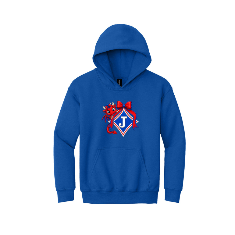 Youth Sweatshirt with Cute Girl Dragon with Bow and Bow Logo - DTF Print