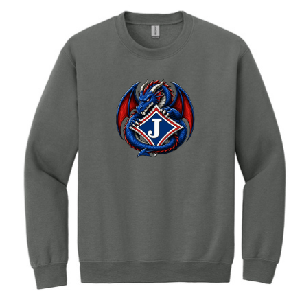 Sweatshirt with Fierce Dragon Protecting the Jefferson logo - DTF Print