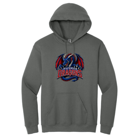 Sweatshirt with Fierce, Fighting Jefferson Dragon - DTF Print