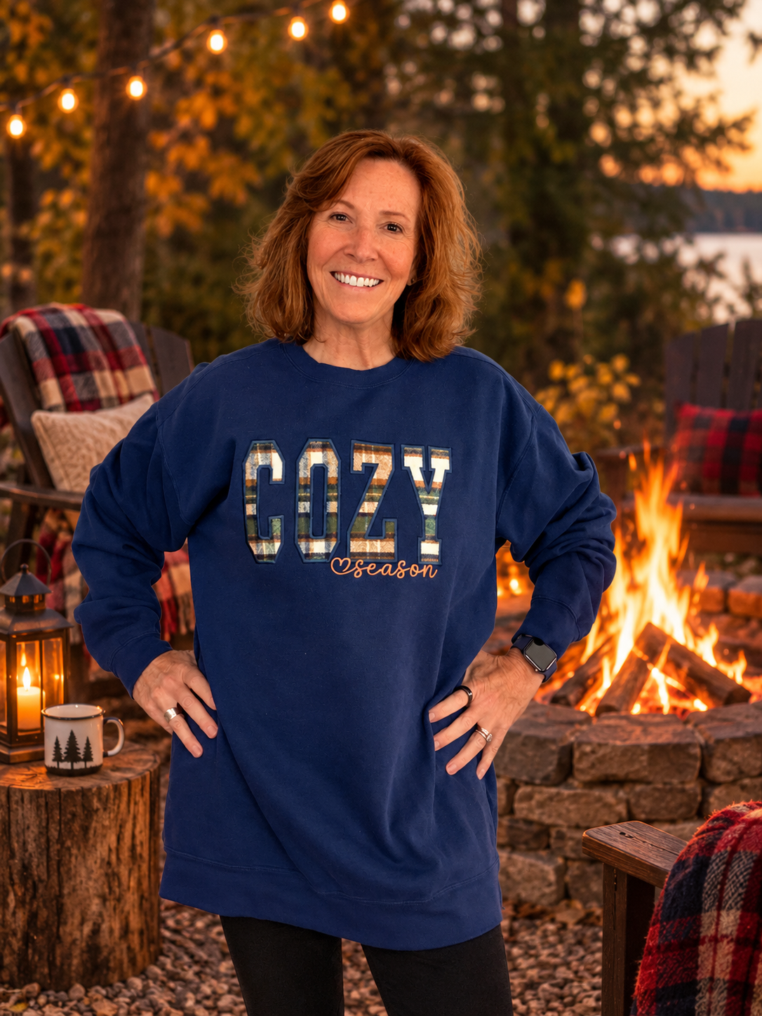 Cozy Season Embroidered Sweatshirt, Fall Crewneck, Comfy Season Shirt, Gift for Her