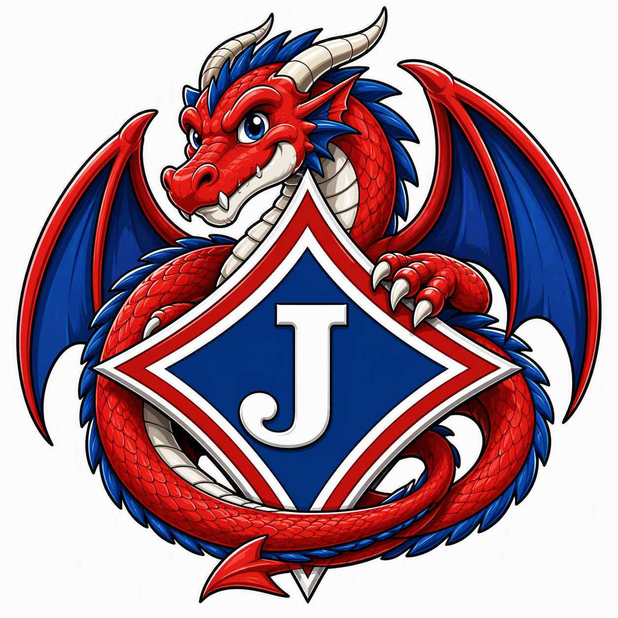 Youth Moisture Wicking Polo with DTF print of Dragon and School Logo