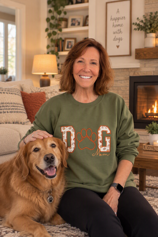 Embroidered Dog Mom Sweatshirt | Cozy Dog Shirt | Gift for Dog Lover