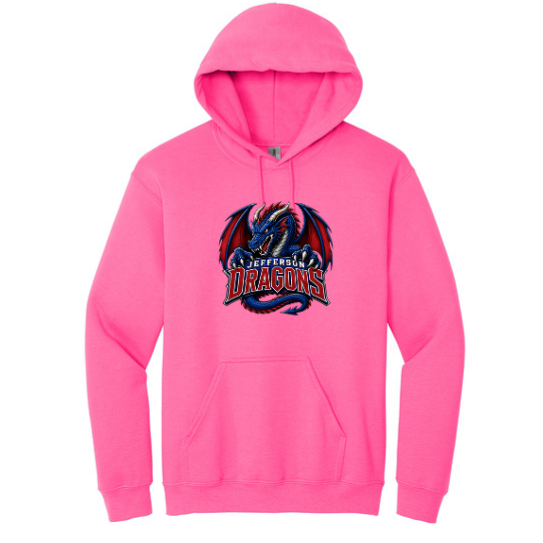 Sweatshirt with Fierce, Fighting Jefferson Dragon - DTF Print