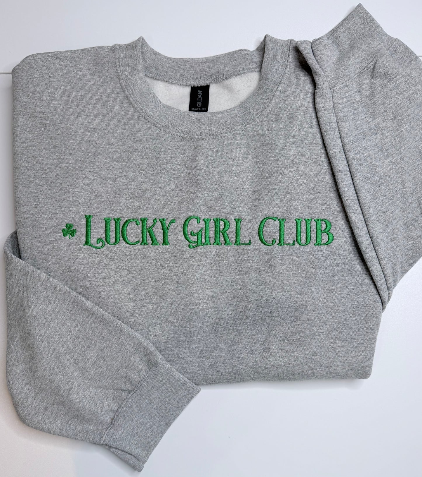 Embroidered Lucky Girl Club Sweatshirt | St Patrick's Day Crewneck