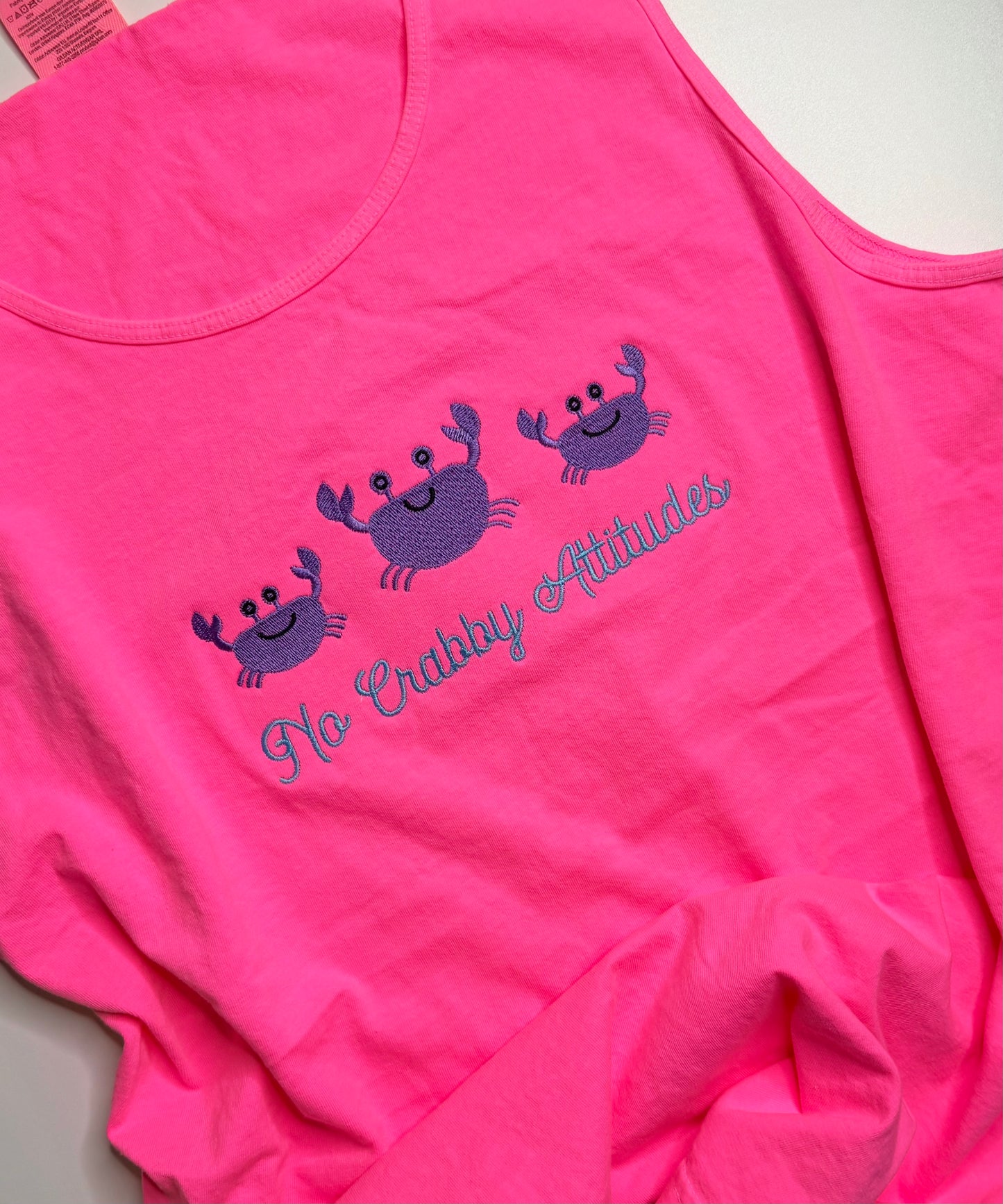 No Crabby Attitudes Bright Top | Summer Fun Shirt | Beach shirt | Pool Coverup