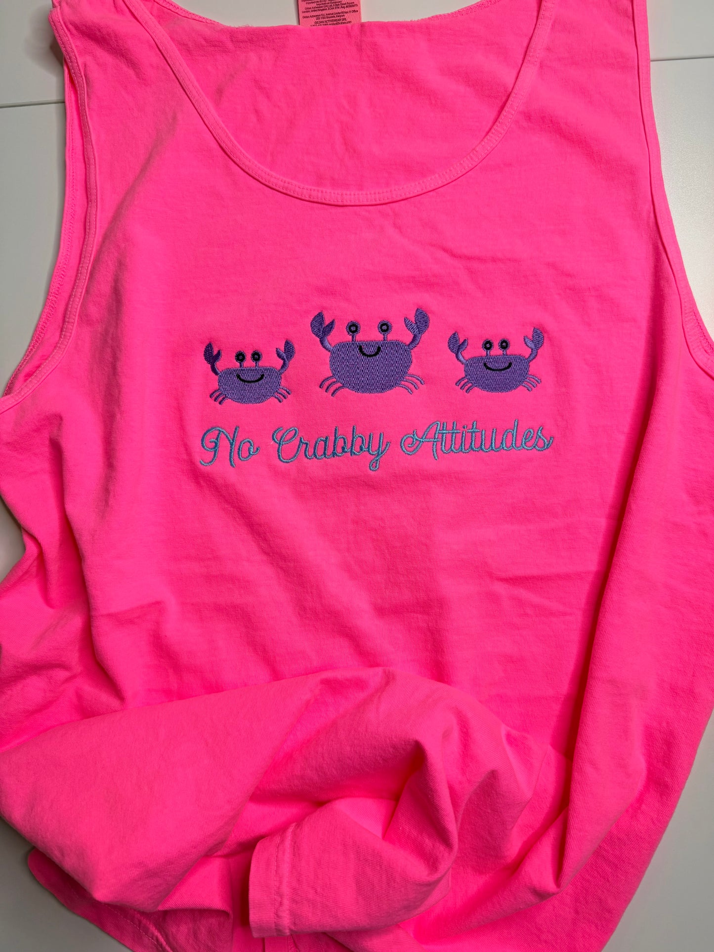 No Crabby Attitudes Bright Top | Summer Fun Shirt | Beach shirt | Pool Coverup