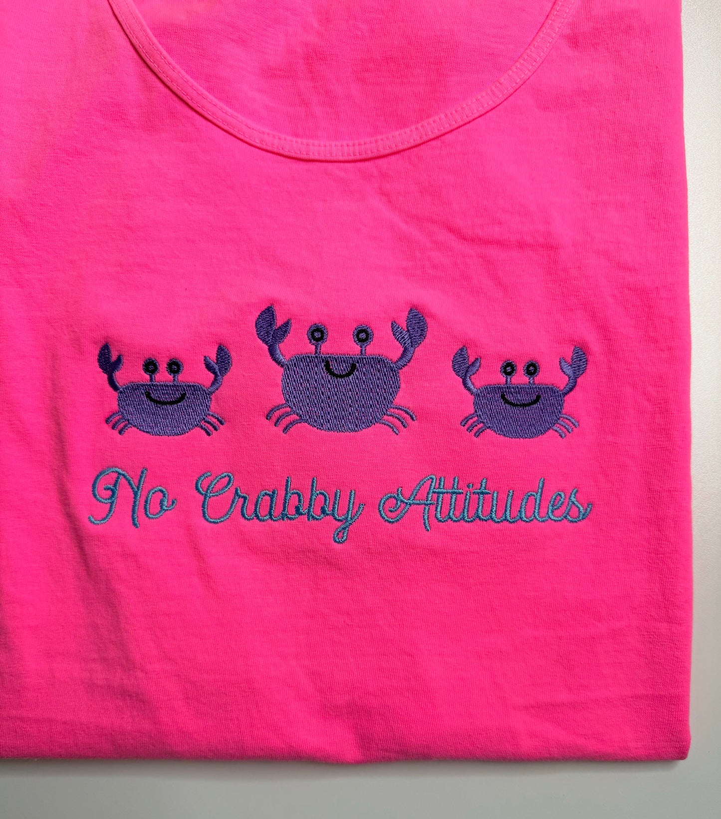 No Crabby Attitudes Bright Top | Summer Fun Shirt | Beach shirt | Pool Coverup