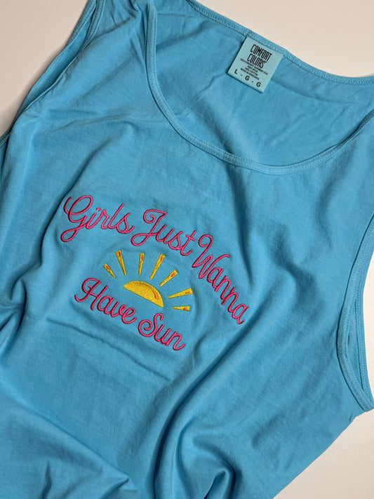 Girls Just Wanna Have Sun | Summer Tank-top | Beachwear t-shirt