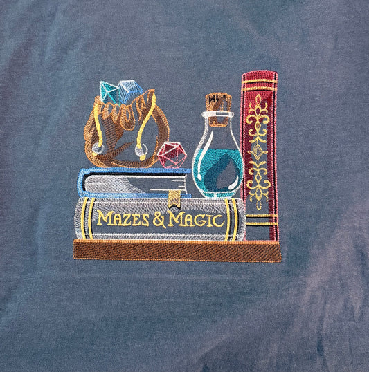 Mazes and Magic - Embroidered Gaming T-shirt