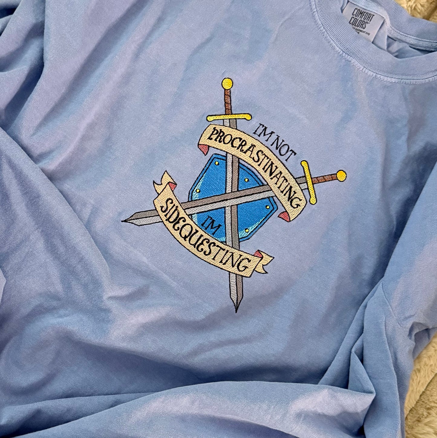 I'm Sidequesting - A fun embroidered t-shirt for gamers