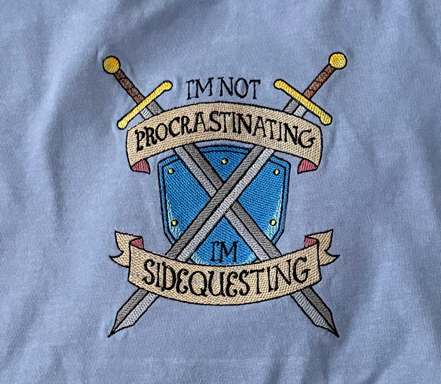 I'm Sidequesting - A fun embroidered t-shirt for gamers