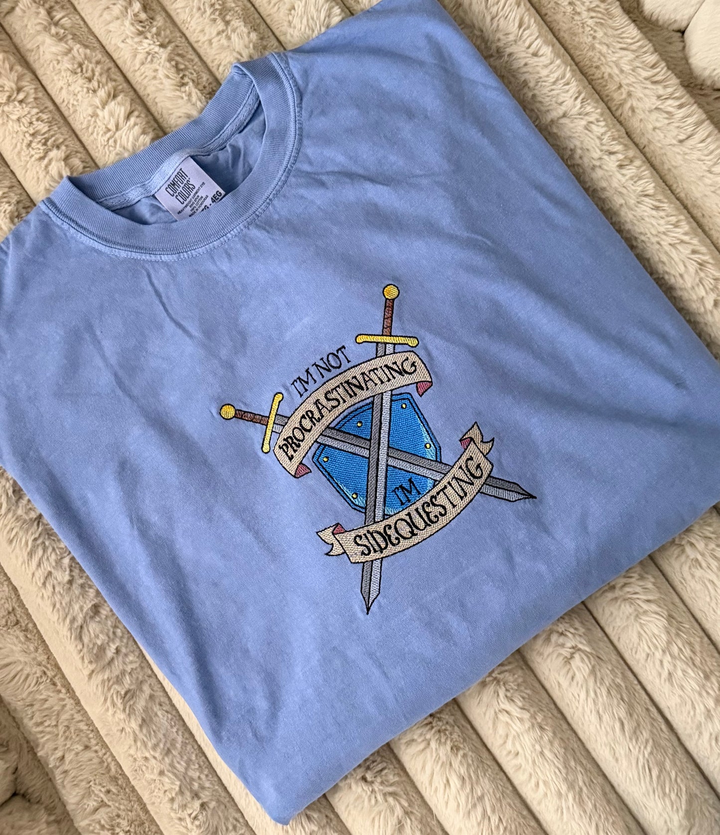 I'm Sidequesting - A fun embroidered t-shirt for gamers