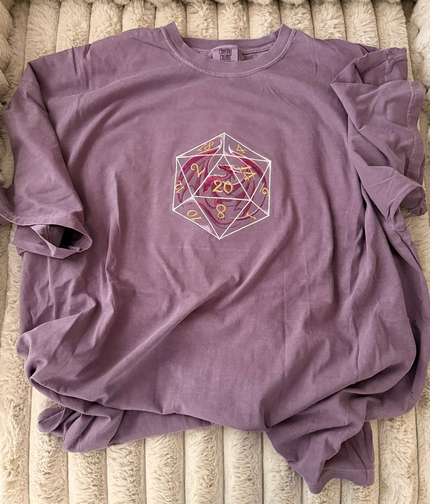 D20 Gamer Dragon Dice - Embroidered Gaming T-Shirt