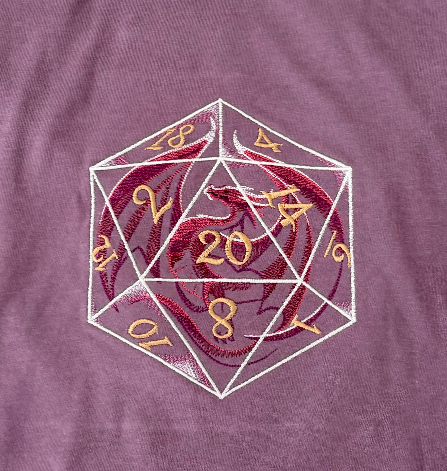D20 Gamer Dragon Dice - Embroidered Gaming T-Shirt