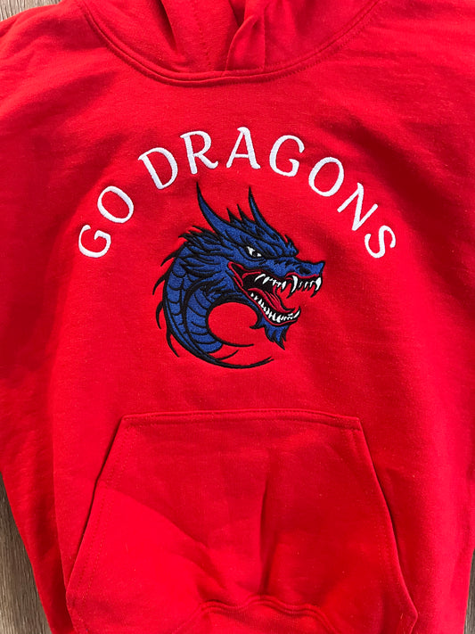 Youth Hooded Sweatshirt with Dragon