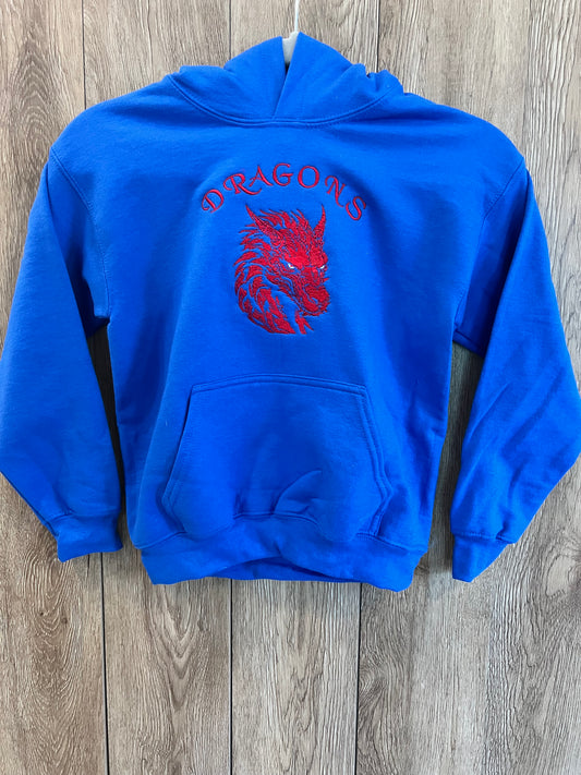Youth Hooded Sweatshirt with Fierce Dragon