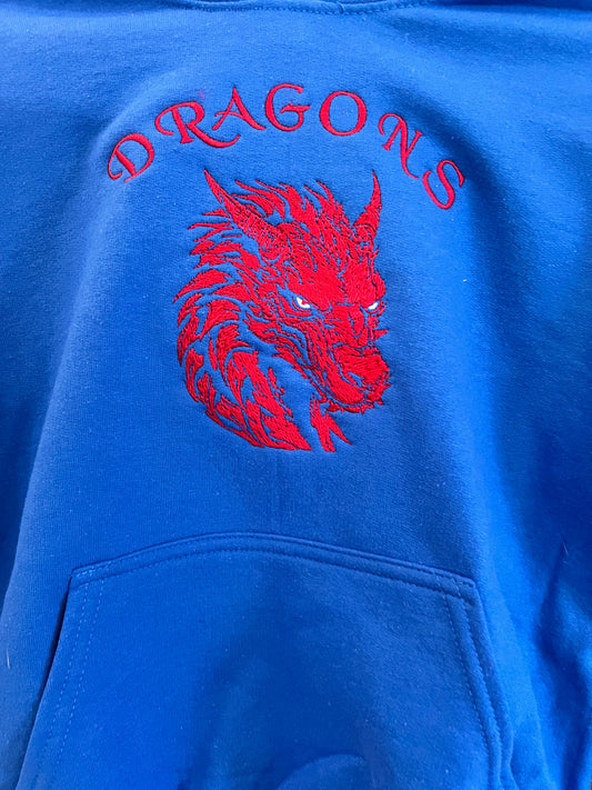 Youth Hooded Sweatshirt with Fierce Dragon