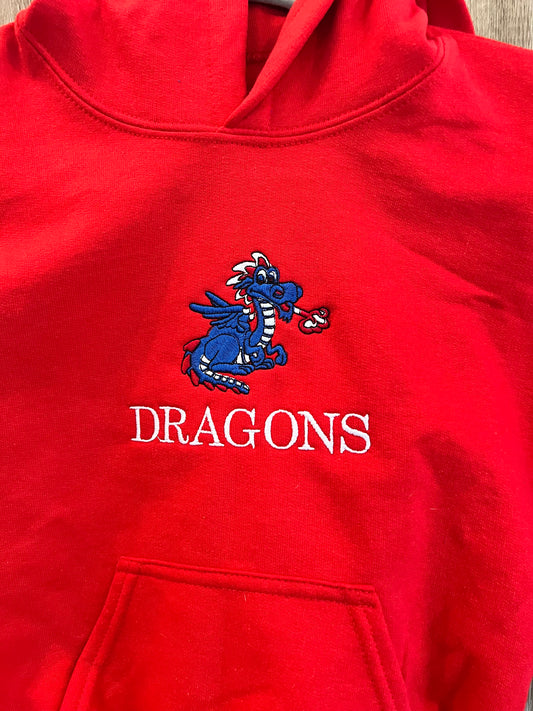 Youth Hooded Sweatshirt with Cute Dragon