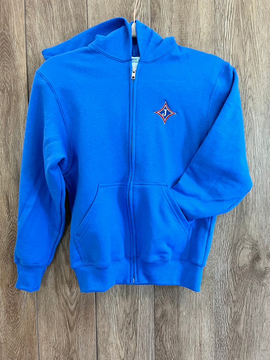 Youth Fleece Full-Zip Hooded Sweatshirt with school logo