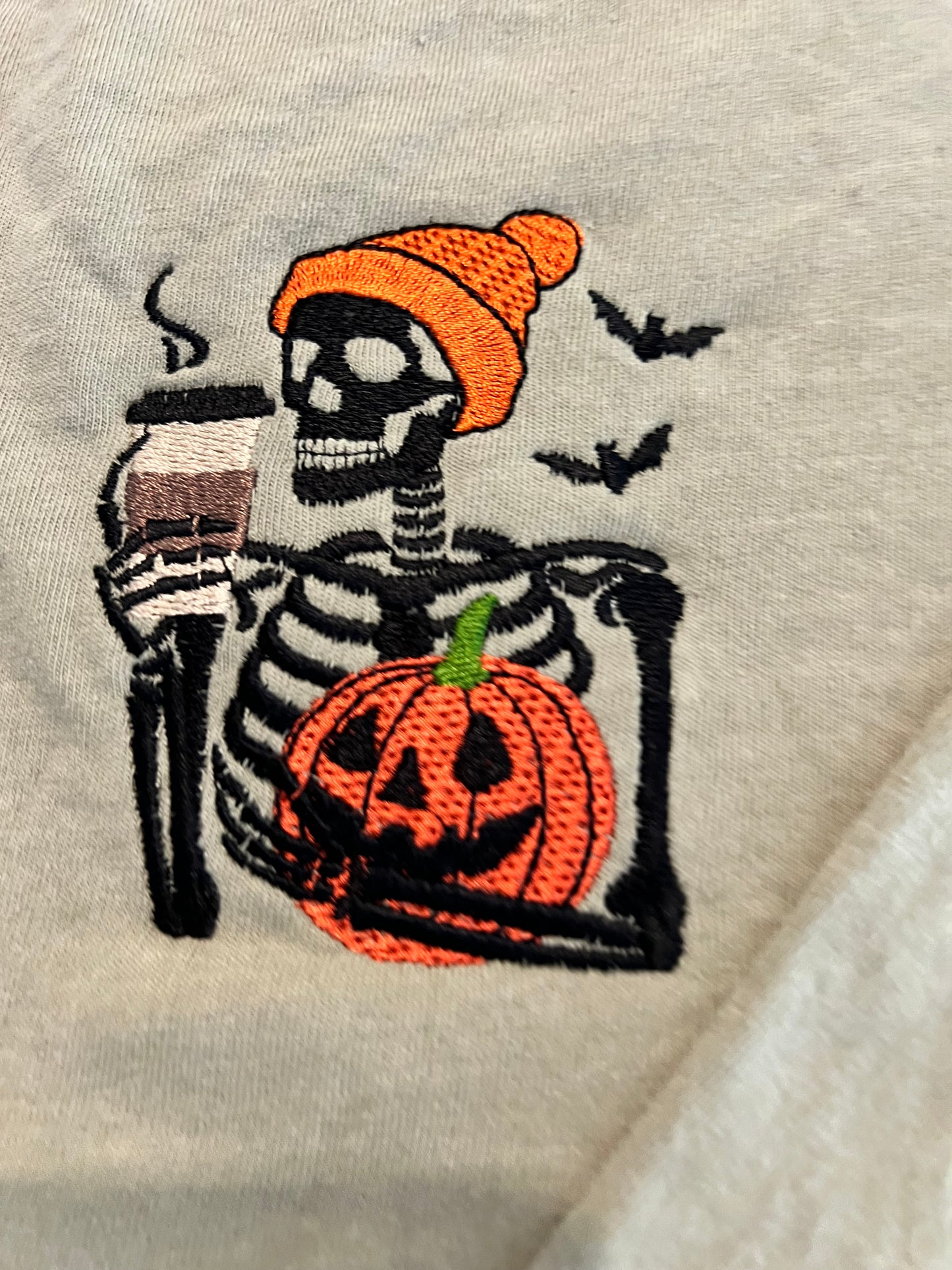 Skeleton With Coffee Long Sleeve T-Shirt
