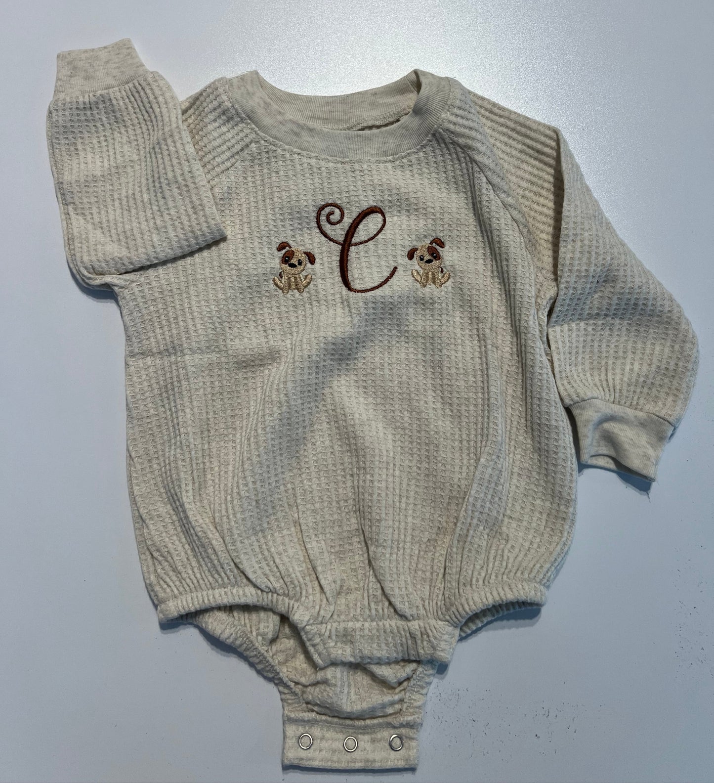 Puppy Long-Sleeve Fleece One-Piece Romper