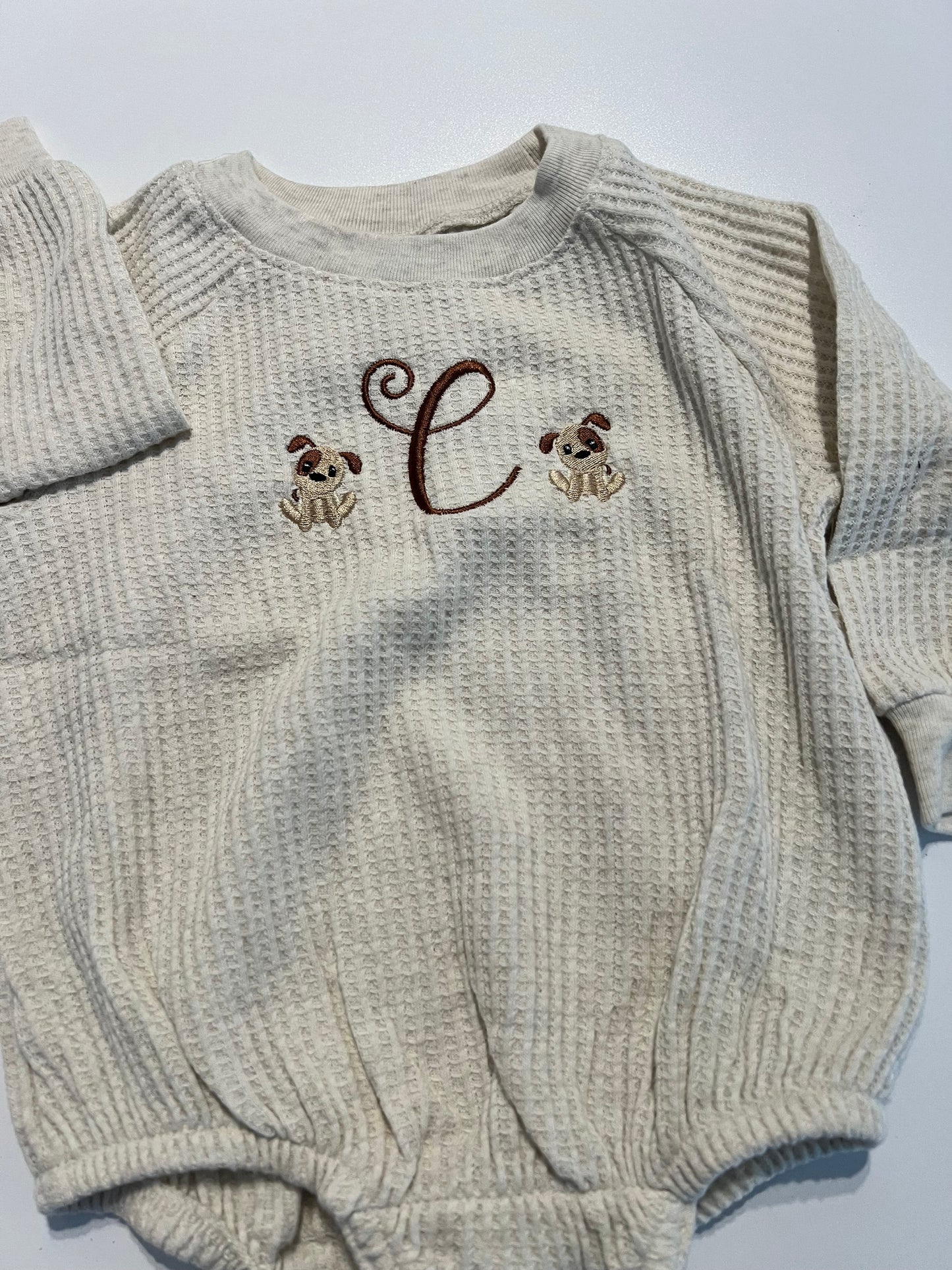 Puppy Long-Sleeve Fleece One-Piece Romper