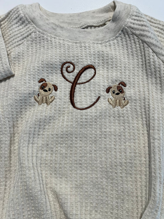 Puppy Long-Sleeve Fleece One-Piece Romper