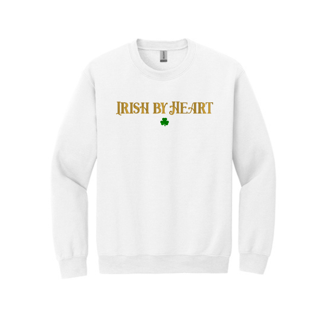 Embroidered Irish By Heart Sweatshirt  | St Patrick's Day Crewneck | Fun Irish Sweater | St Patty's Day Top