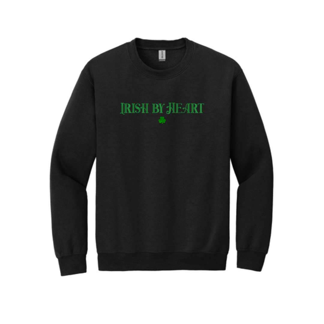 Embroidered Irish By Heart Sweatshirt  | St Patrick's Day Crewneck | Fun Irish Sweater | St Patty's Day Top