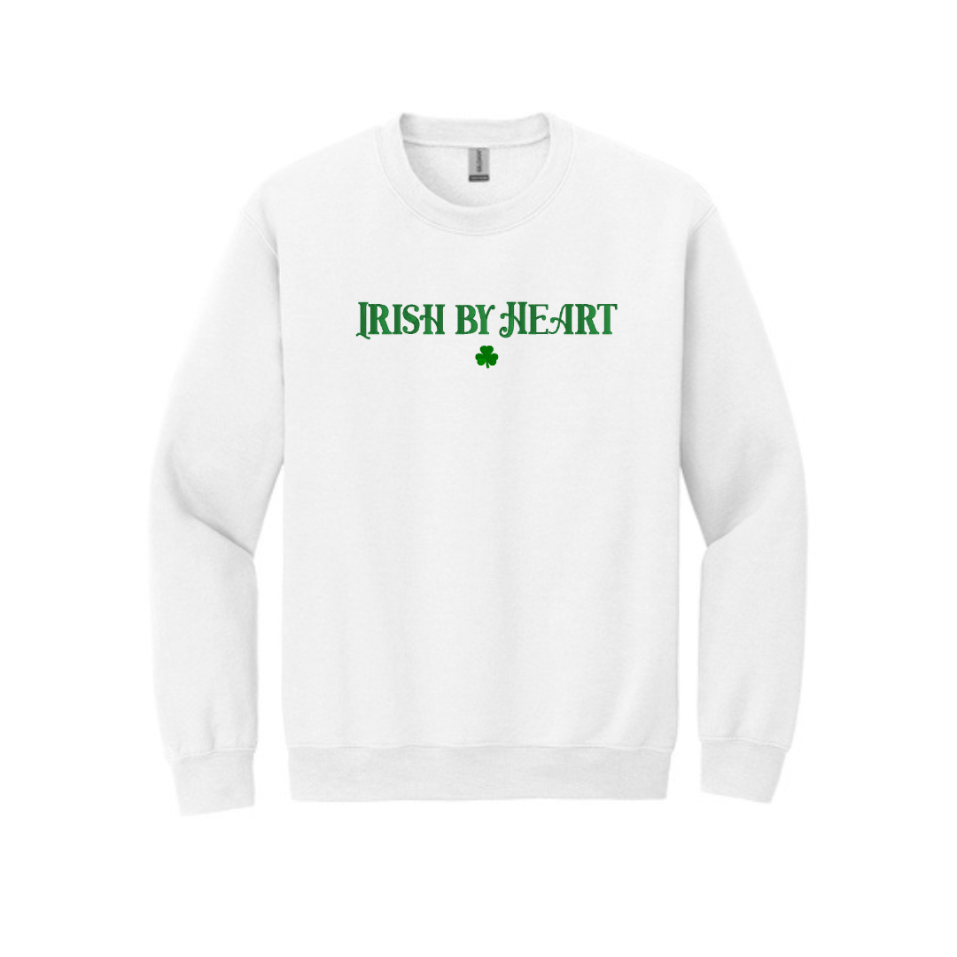 Embroidered Irish By Heart Sweatshirt  | St Patrick's Day Crewneck | Fun Irish Sweater | St Patty's Day Top