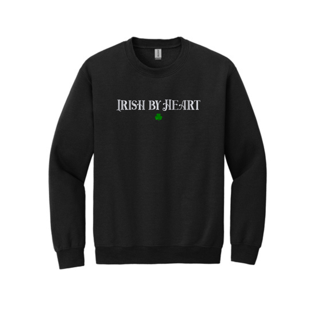Embroidered Irish By Heart Sweatshirt  | St Patrick's Day Crewneck | Fun Irish Sweater | St Patty's Day Top